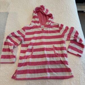 Pottery Barn Kids Pink and White Striped Hoodie